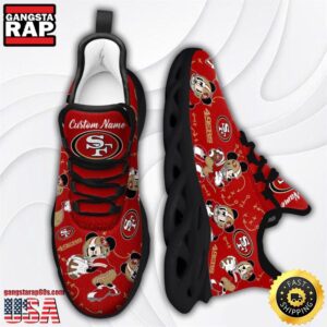 National Football League San Francisco 49ers Mickey Mouse Custom Name Air Max Shoes Air Cushion Sneakers