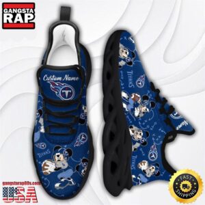 National Football League Tennessee Titans Mickey Mouse Custom Name Air Max Shoes Air Cushion Sneakers