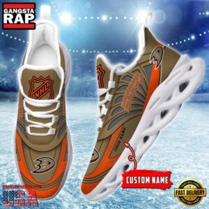 National Hockey League Custom Name Anaheim Ducks Team Logo Air Max Shoes Air Cushion Sneakers