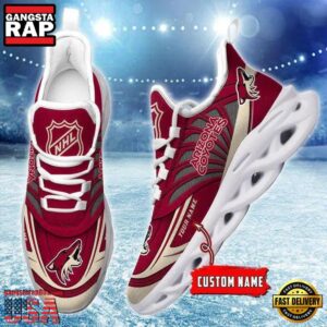 National Hockey League Custom Name Arizona Coyotes Team Logo Air Max Shoes Air Cushion Sneakers