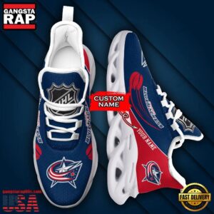 National Hockey League Custom Name Columbus Blue Jackets Team Sport Air Max Shoes Air Cushion Sneakers