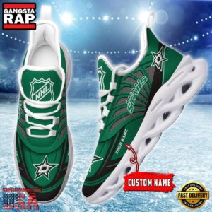 National Hockey League Custom Name Dallas Stars Team Logo Air Max Shoes Air Cushion Sneakers