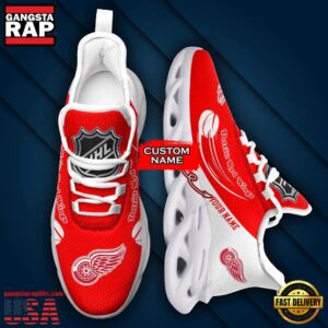National Hockey League Custom Name Detroit Red Wings Team Sport Air Max Shoes Air Cushion Sneakers