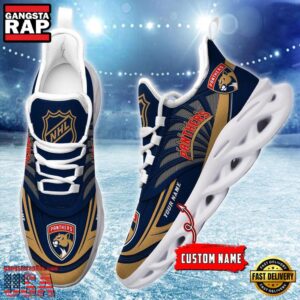 National Hockey League Custom Name Florida Panthers Team Logo Air Max Shoes Air Cushion Sneakers