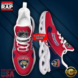 National Hockey League Custom Name Florida Panthers Team Sport Air Max Shoes Air Cushion Sneakers