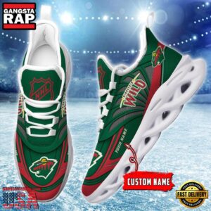 National Hockey League Custom Name Minnesota Wild Team Logo Air Max Shoes Air Cushion Sneakers