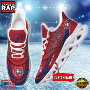 National Hockey League Custom Name Montreal Canadiens Team Logo Air Max Shoes Air Cushion Sneakers