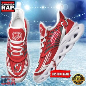 National Hockey League Custom Name New Jersey Devils Team Logo Air Max Shoes Air Cushion Sneakers