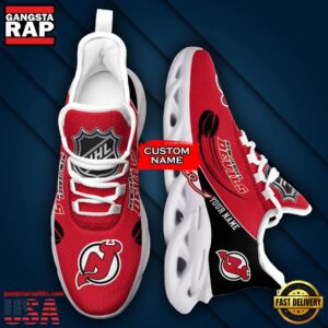 National Hockey League Custom Name New Jersey Devils Team Sport Air Max Shoes Air Cushion Sneakers