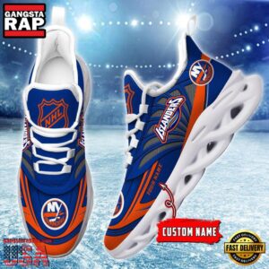 National Hockey League Custom Name New York Islanders Team Logo Air Max Shoes Air Cushion Sneakers
