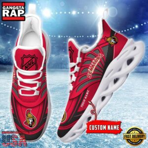 National Hockey League Custom Name Ottawa Senators Team Logo Air Max Shoes Air Cushion Sneakers