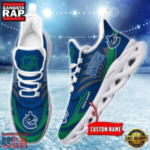 National Hockey League Custom Name Vancouver Canucks Team Logo Air Max Shoes Air Cushion Sneakers
