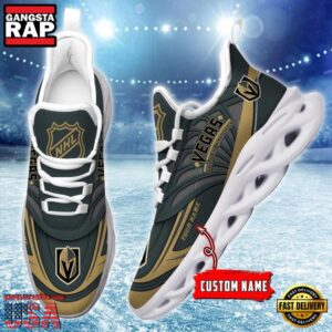 National Hockey League Custom Name Vegas Golden Knights Team Logo Air Max Shoes Air Cushion Sneakers