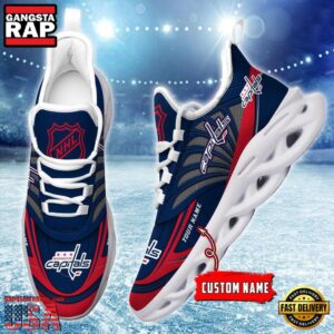 National Hockey League Custom Name Washington Capitals Team Logo Air Max Shoes Air Cushion Sneakers