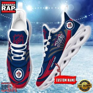National Hockey League Custom Name Winnipeg Jets Team Logo Air Max Shoes Air Cushion Sneakers