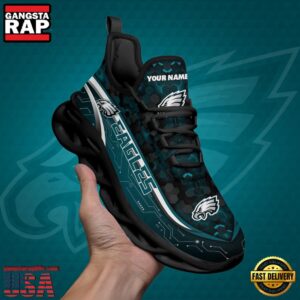National Football League Custom Name Philadelphia Eagles Team Logo Air Max Shoes Air Cushion Sneakers