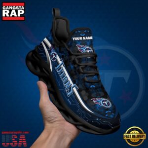 National Football League Custom Name Tennessee Titans Team Logo Air Max Shoes Air Cushion Sneakers