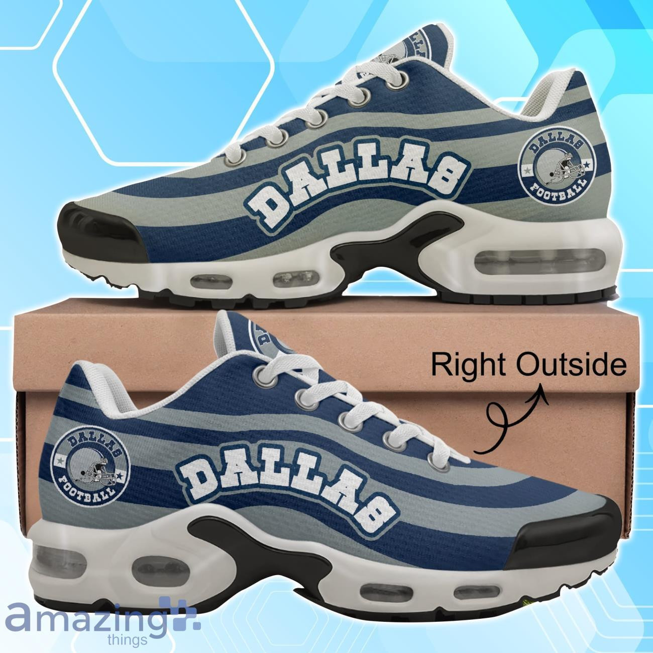 Dallas Cowboys Football Team Logo Colors Waves Shoes Air Cushion Sneakers 1 Dallas Cowboys Football Team Logo Colors Waves Shoes Air Cushion Sneakers