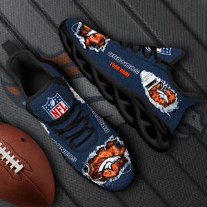 Denver Broncos Black Max Soul Shoes 2025 Versions Custom Name 554