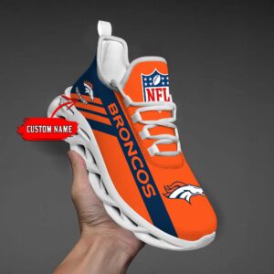 Denver Broncos Black Max Soul Shoes 2025 Versions Custom Name 635