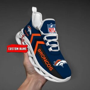Denver Broncos Black Max Soul Shoes 2025 Versions Custom Name 638