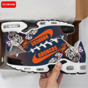 Denver Broncos Dot Pattern Custom Name Shoes Air Cushion Sneakers
