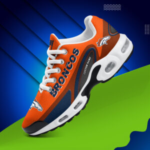 Denver Broncos Personalized Name Team Logo Mix Colors Oval Line Air Max Shoes Air Cushion Sneakers