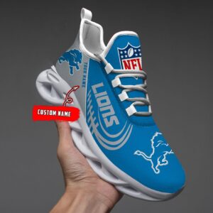 Detroit Lions Black Max Soul Shoes 2025 Versions Custom Name 630
