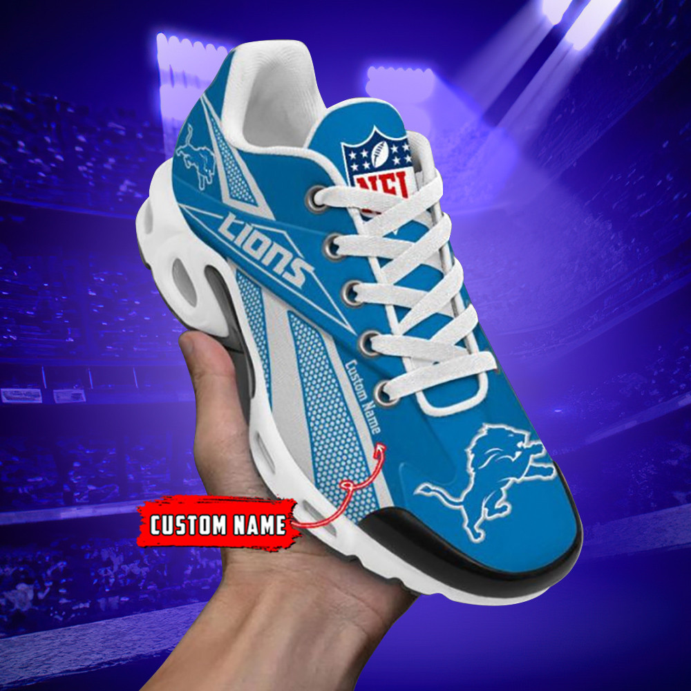 Detroit Lions Custom Name Air Max Shoes Air Cushion Sneakers 1 Detroit Lions Custom Name Air Max Shoes Air Cushion Sneakers