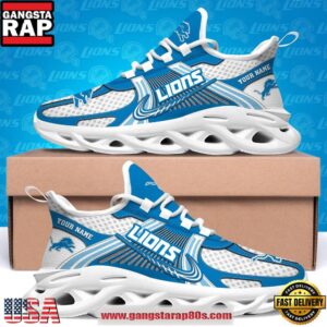 Detroit Lions Custom Name Clunky Sneaker Max Soul Shoes