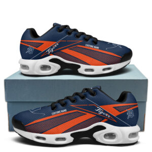 Detroit Tigers Personalized Name Team Colors Supersonic Line Pattern Shoes Air Cushion Sneakers