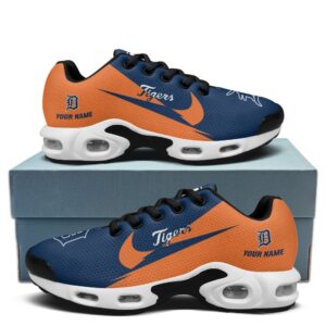 Detroit Tigers Personalized Name Team Logo Wings Of God Pattern Shoes Air Cushion Sneakers