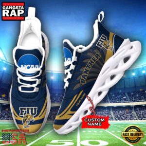 NCAA FIU Golden Panthers Custom Name Air Max Shoes Air Cushion Sneakerss