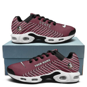 Florida State Personalized Name Team Colors Jagged Lines Air Max Shoes Air Cushion Sneakers
