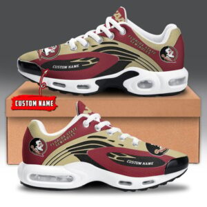 Florida State Seminoles Personalized Name Team Logo Mix Colors Wave Line Air Max Shoes Air Cushion Sneakers