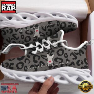 Frenchie Mom, Leopard Pattern Dogs Lover Air Max Shoes Air Cushion Sneakers, Running Sneakers