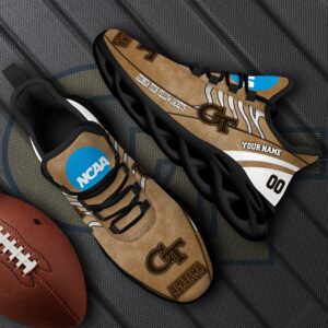 Georgia Tech Yellow Jackets Black Max Soul Shoes 2025 Versions Custom Your Name And Number 312
