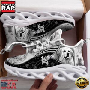Golden Retriever Sketch Dogs Lover Air Max Shoes Air Cushion Sneakers, Running Sneakers