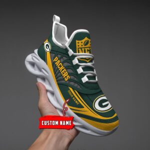 Green Bay Packers Black Max Soul Shoes 2025 Versions Custom Name 637