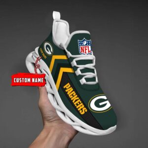 Green Bay Packers Black Max Soul Shoes 2025 Versions Custom Name 638