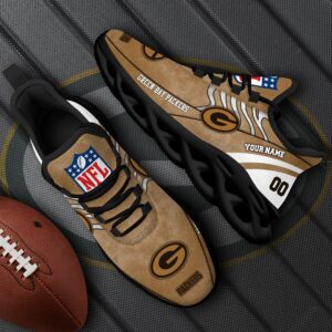 Green Bay Packers Black Max Soul Shoes 2025 Versions Custom Your Name And Number 264