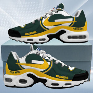 Green Bay Packers Personalized Name Team Mix Colors V1 Air Max Shoes Air Cushion Sneakers