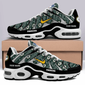 Green Bay Packers Personalized Name Team Mix Colors V5 Air Max Shoes Air Cushion Sneakers
