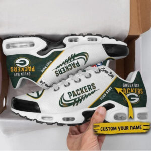 Green Bay Packers Personalized Name Team Mix Colors Wing Logo Air Max Shoes Air Cushion Sneakers