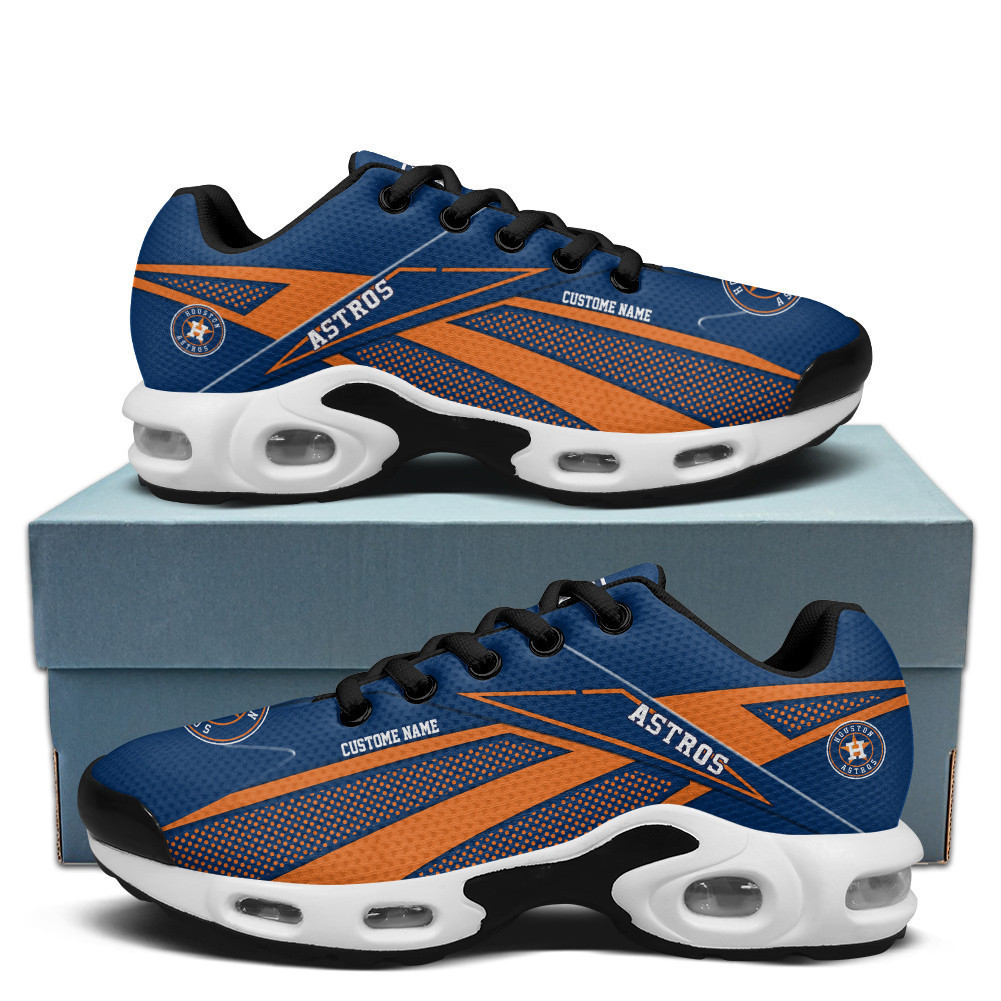 Houston Astros Personalized Name Team Colors Supersonic Line Pattern Shoes Air Cushion Sneakers 1 Houston Astros Personalized Name Team Colors Supersonic Line Pattern Shoes Air Cushion Sneakers