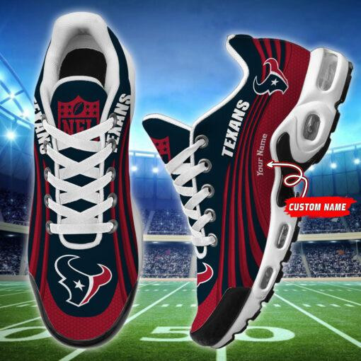 Houston Texans Personalized Name Team Colors Wave Lines Shoes Air Cushion Sneakers 1 Houston Texans Personalized Name Team Colors Wave Lines Shoes Air Cushion Sneakers