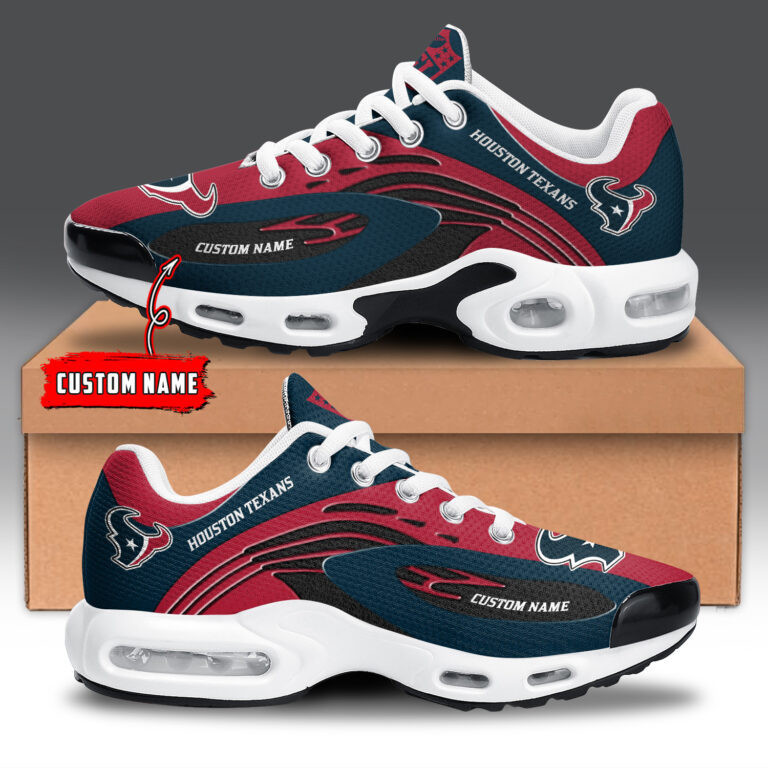 Houston Texans Personalized Name Team Logo Mix Colors Wave Line Shoes Air Cushion Sneakers 1 Houston Texans Personalized Name Team Logo Mix Colors Wave Line Shoes Air Cushion Sneakers