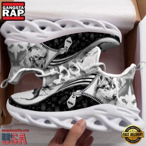 Husky Sketch Dogs Lover Air Max Shoes Air Cushion Sneakers, Running Sneakers