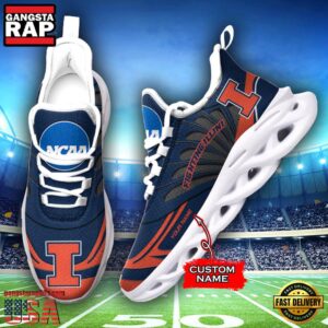 NCAA Illinois Fighting Illini Custom Name Air Max Shoes Air Cushion Sneakerss