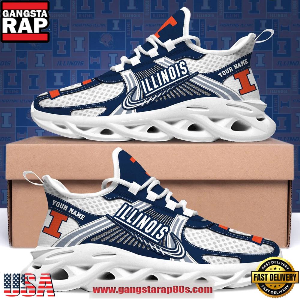 Illinois Fighting Illini Custom Name Clunky Sneaker Max Soul Shoes 1 Illinois Fighting Illini Custom Name Clunky Sneaker Max Soul Shoes
